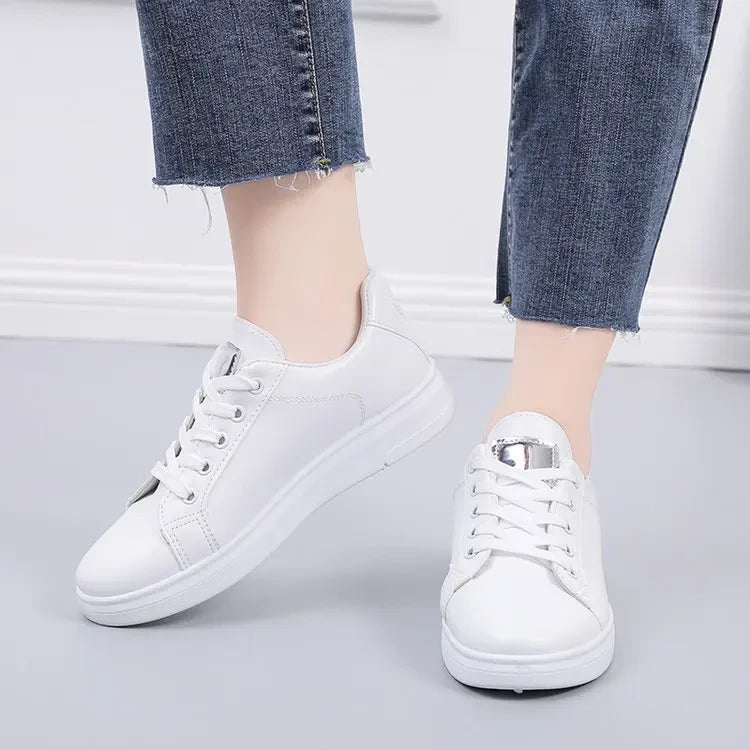 Embroidered Lace-Up Casual Sneakers