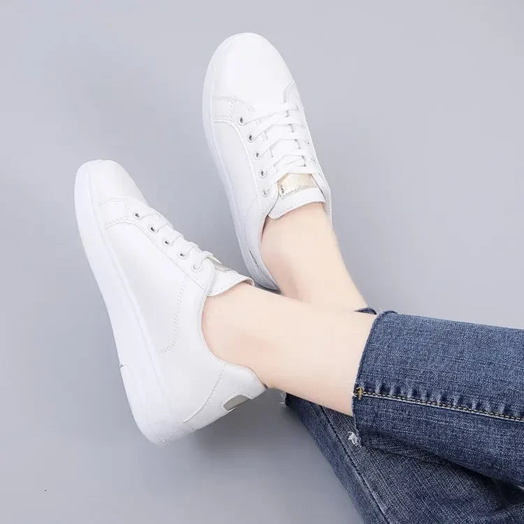 Embroidered Lace-Up Casual Sneakers