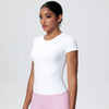 Solid-Color Slim-Fit Yoga T-Shirt