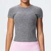 Solid-Color Slim-Fit Yoga T-Shirt