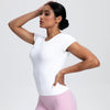 Solid-Color Slim-Fit Yoga T-Shirt