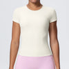 Solid-Color Slim-Fit Yoga T-Shirt
