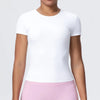 Solid-Color Slim-Fit Yoga T-Shirt