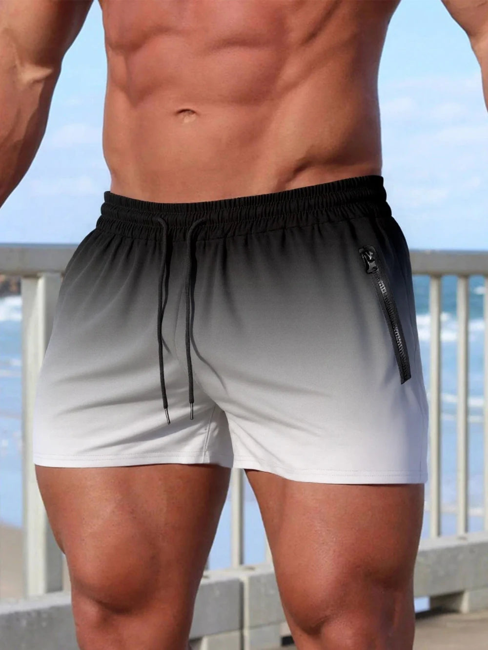 Men's Swimming Trunks with Zipper Pockets