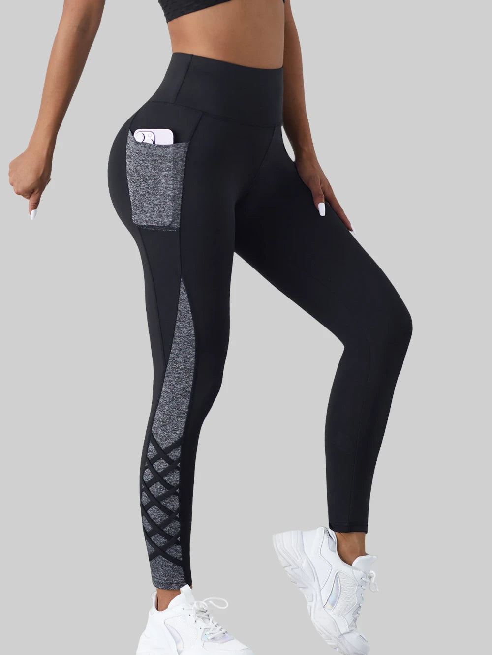 Geometric Print High-Waisted Yoga Leggings